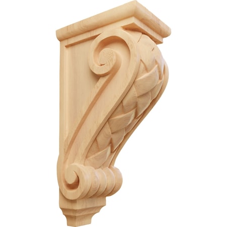 Ekena Millwork 5"W x 7"D x 14"H Large Basket Weave Corbel, Red Oak CORW05X07X14BWRO